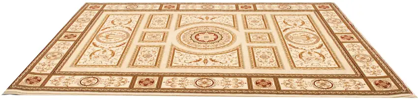 Cream Oriental Power Loom Stain Resistant Area Rug Photo 1