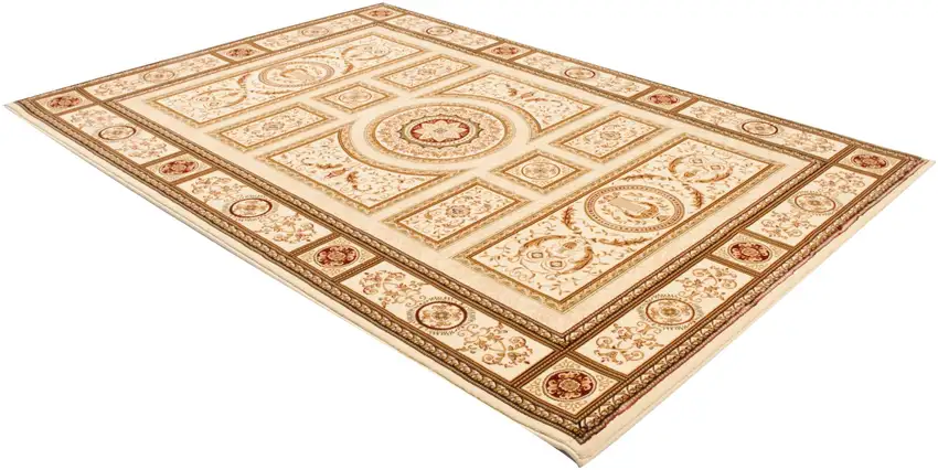 Cream Oriental Power Loom Stain Resistant Area Rug Photo 4