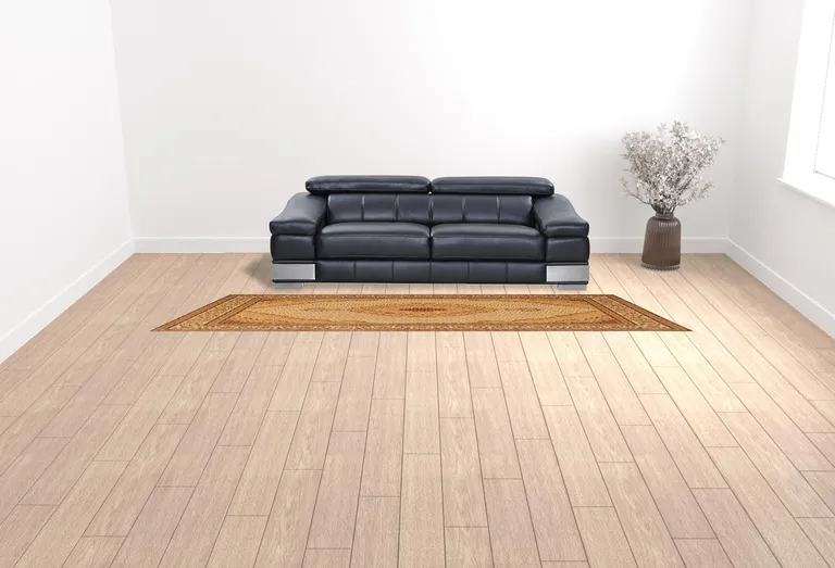 Cream Oriental Power Loom Stain Resistant Area Rug Photo 2