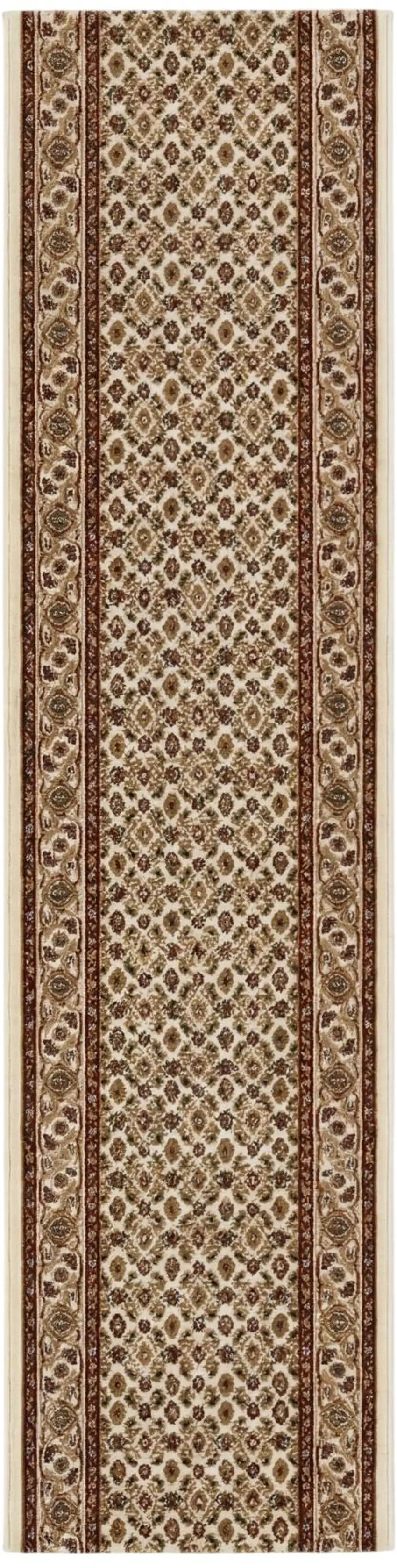 15' Beige And Ivory Oriental Runner Rug Photo 2