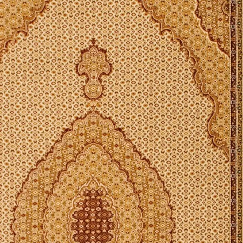Cream Oriental Power Loom Stain Resistant Area Rug Photo 9