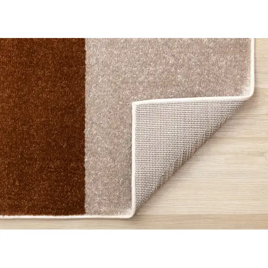 Cream Red And Brown Geometric Area Rug Photo 6