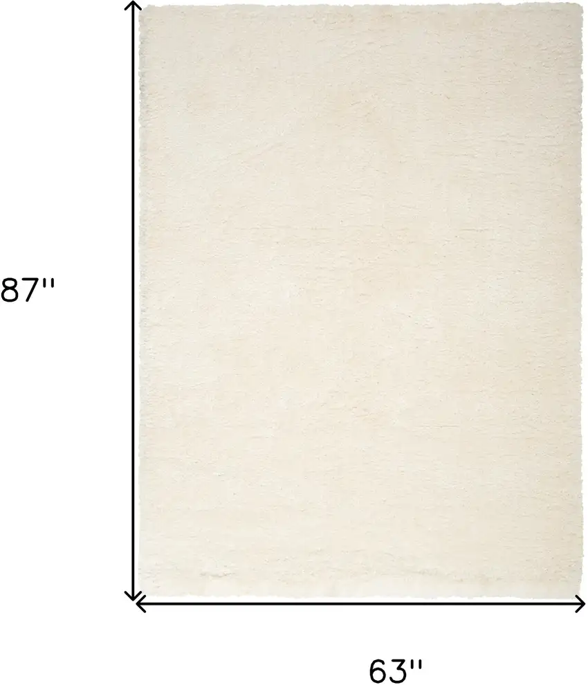 Cream Shag Area Rug Photo 3
