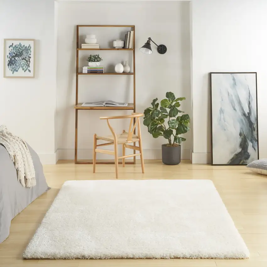 Cream Shag Area Rug Photo 4