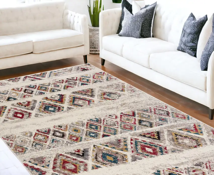 Cream Southwestern Area Rug Photo 1