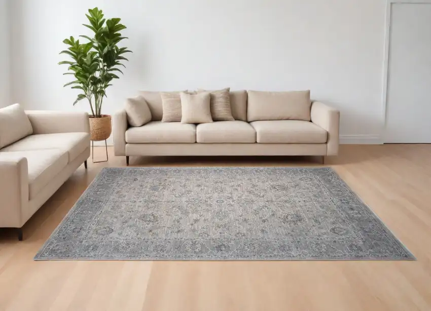 Cream Southwestern Power Loom Stain Resistant Area Rug Photo 1