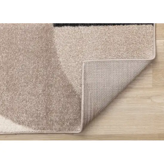 Cream Taupe And Red Geometric Area Rug Photo 9