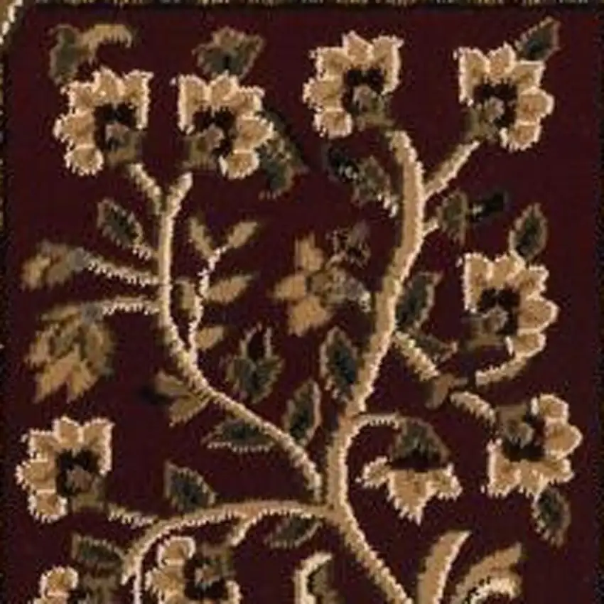 Beige and Black Oriental Power Loom Area Rug Photo 5