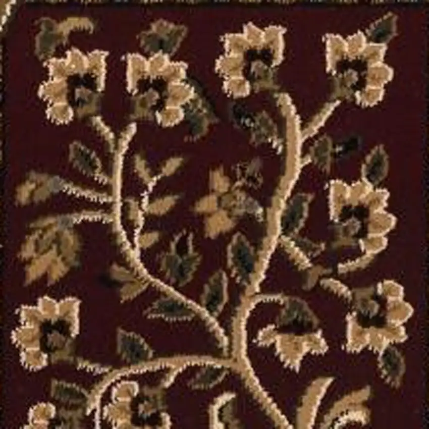 Beige and Black Oriental Power Loom Area Rug Photo 5