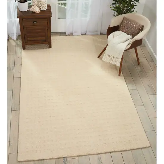 Cream Wool Shag Handmade Area Rug Photo 5