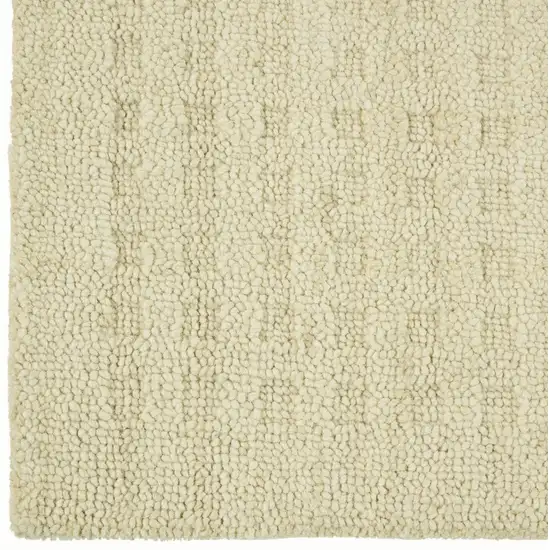 Cream Wool Shag Handmade Area Rug Photo 8