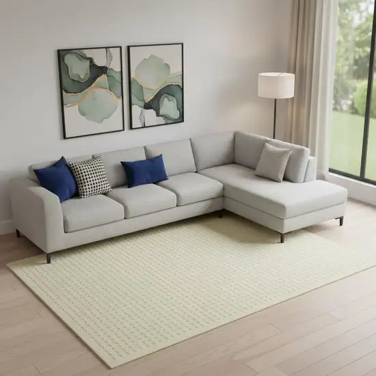 Cream Wool Shag Handmade Area Rug Photo 1