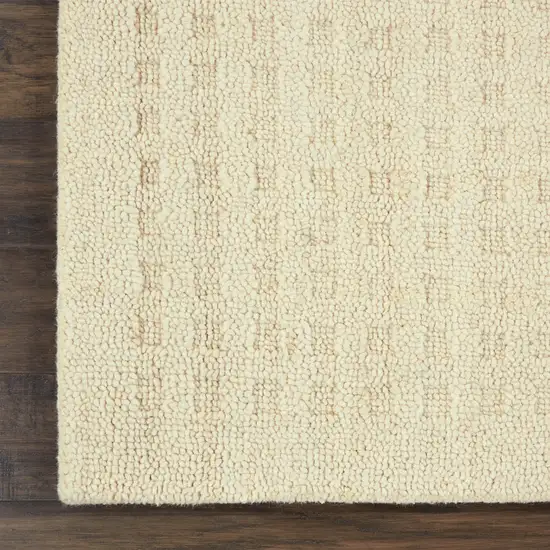Cream Wool Shag Handmade Area Rug Photo 9
