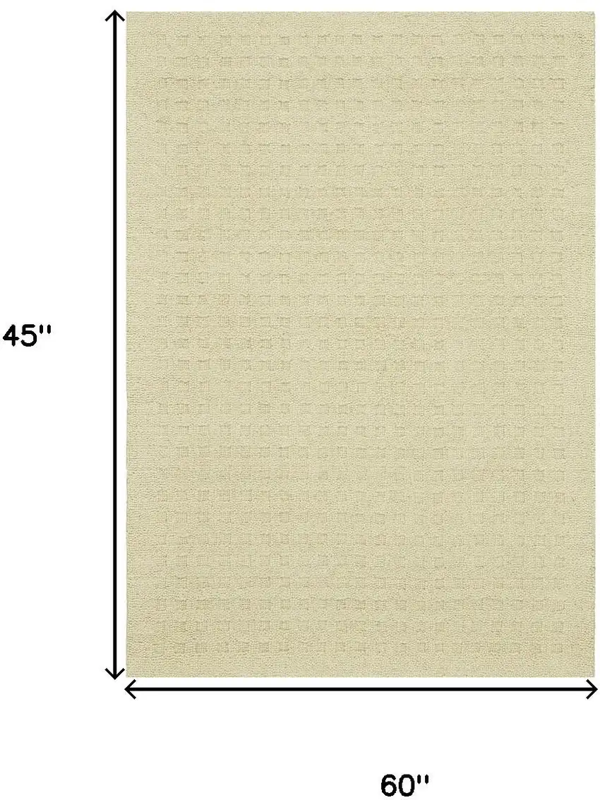 Cream Wool Shag Handmade Area Rug Photo 3