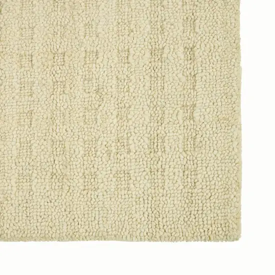 Cream Wool Shag Handmade Area Rug Photo 8