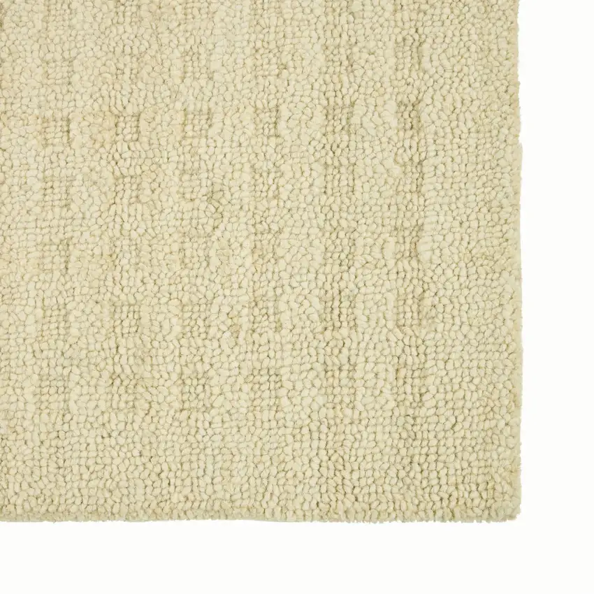 Cream Wool Shag Handmade Area Rug Photo 8