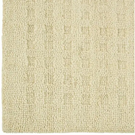 Cream Wool Shag Handmade Area Rug Photo 9