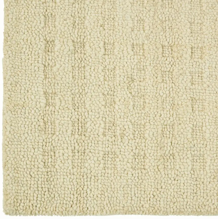 Cream Wool Shag Handmade Area Rug Photo 9