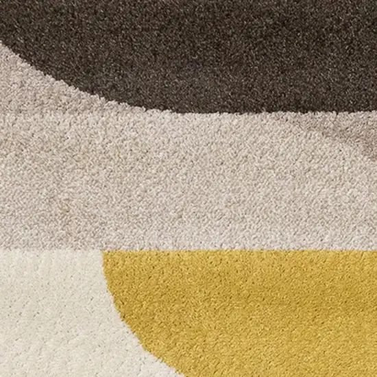 Cream Yellow And Brown Geometric Area Rug Photo 4