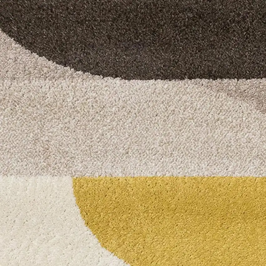 Cream Yellow And Brown Geometric Area Rug Photo 4