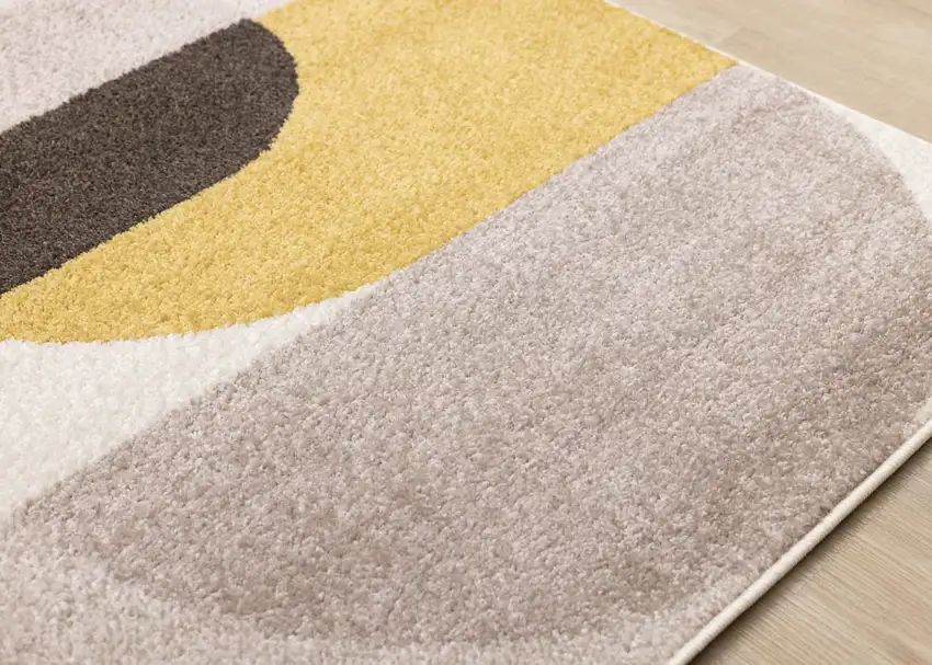 Cream Yellow And Brown Geometric Area Rug Photo 8