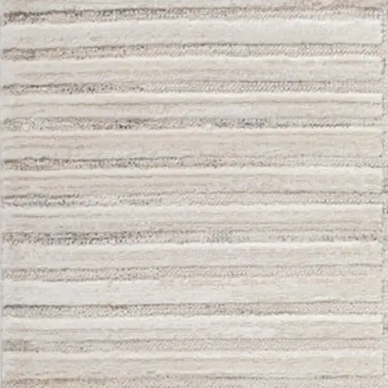 Cream and Beige Abstract Area Rug Photo 4
