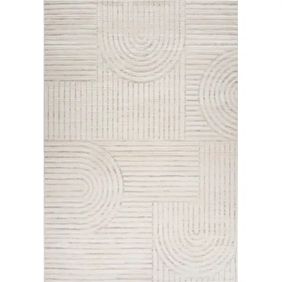 Cream and Beige Abstract Area Rug Photo 1