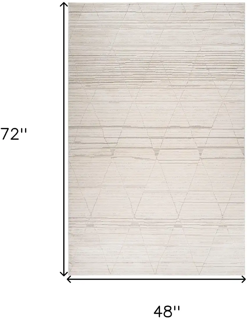 Cream and Beige Abstract Area Rug Photo 9