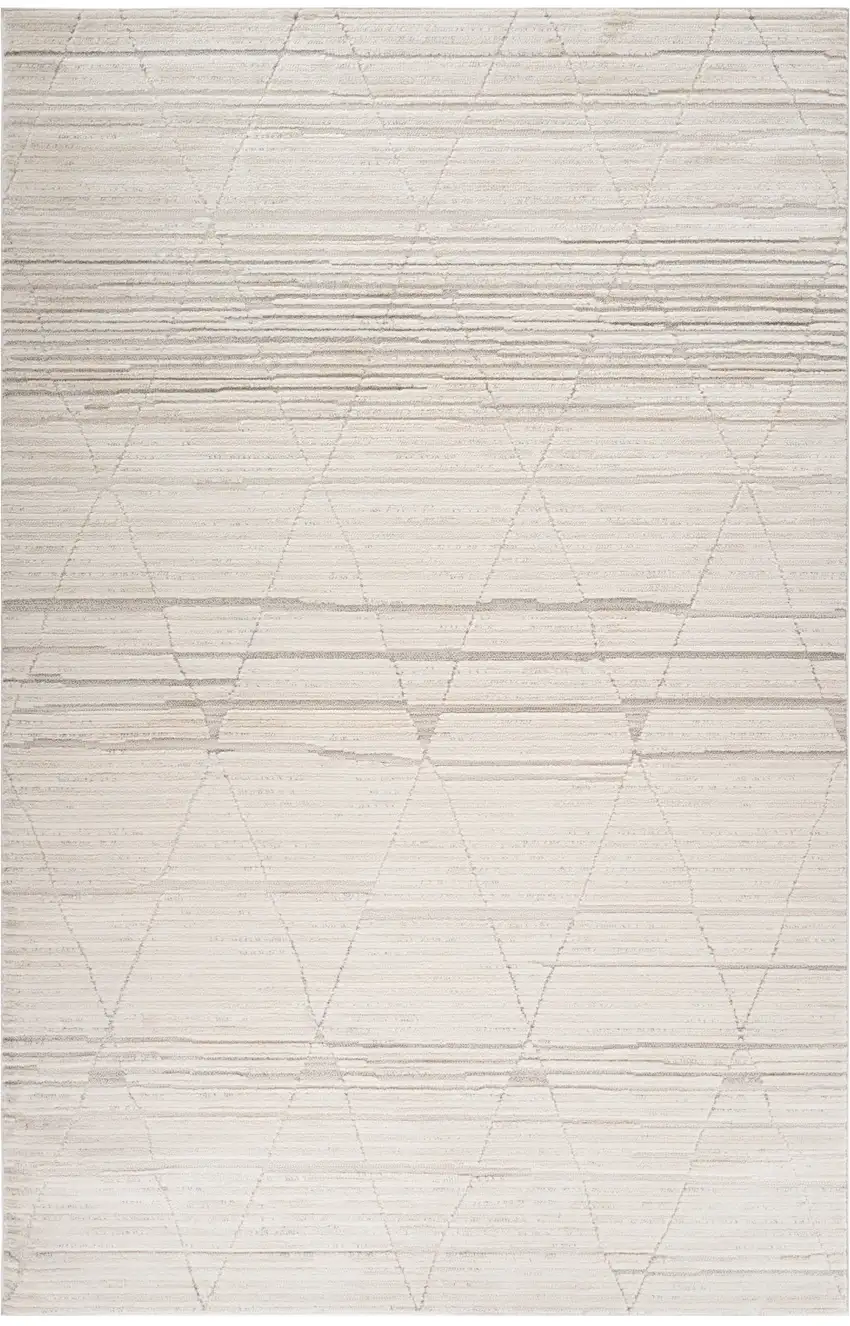 Cream and Beige Abstract Area Rug Photo 2