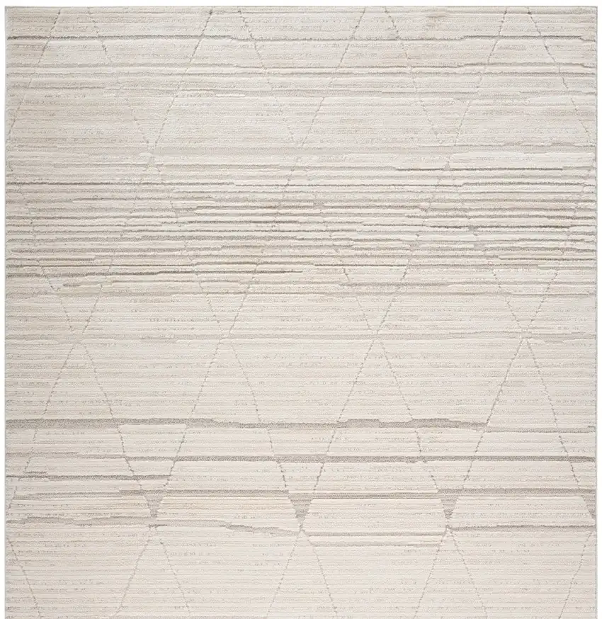 Cream and Beige Abstract Area Rug Photo 8