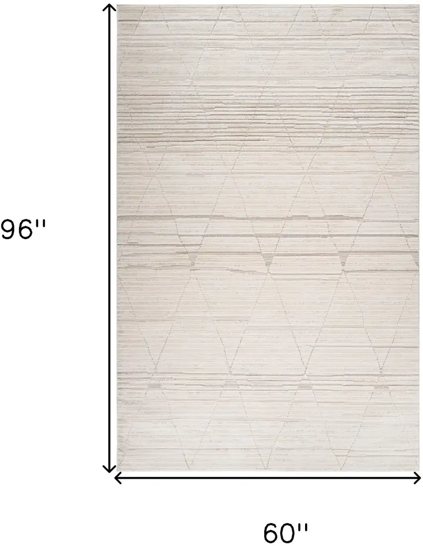 Cream and Beige Abstract Area Rug Photo 9