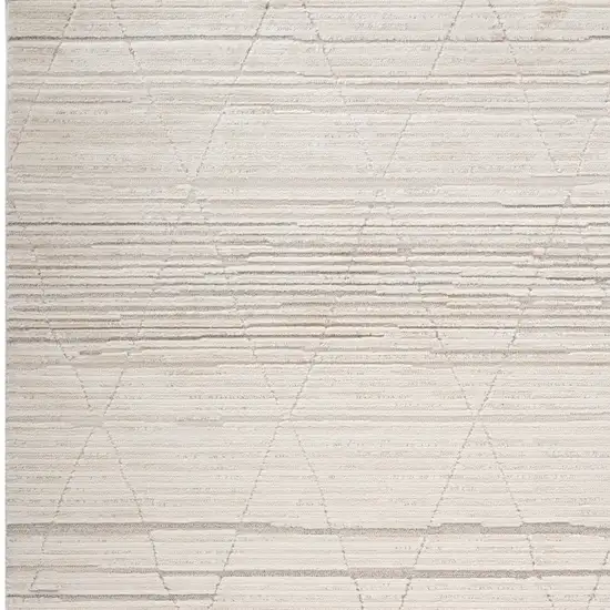 Cream and Beige Abstract Area Rug Photo 8