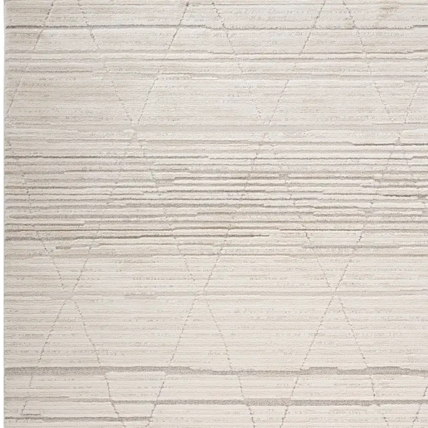 Cream and Beige Abstract Area Rug Photo 8