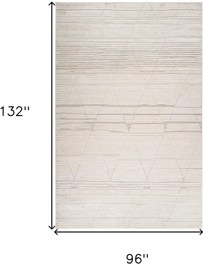 Cream and Beige Abstract Area Rug Photo 8