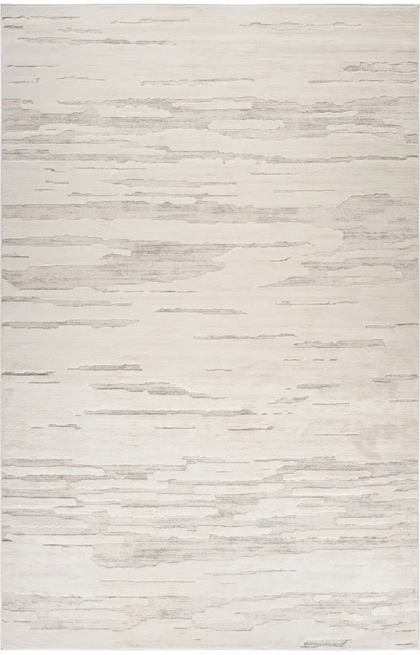 Cream and Beige Abstract Area Rug Photo 2