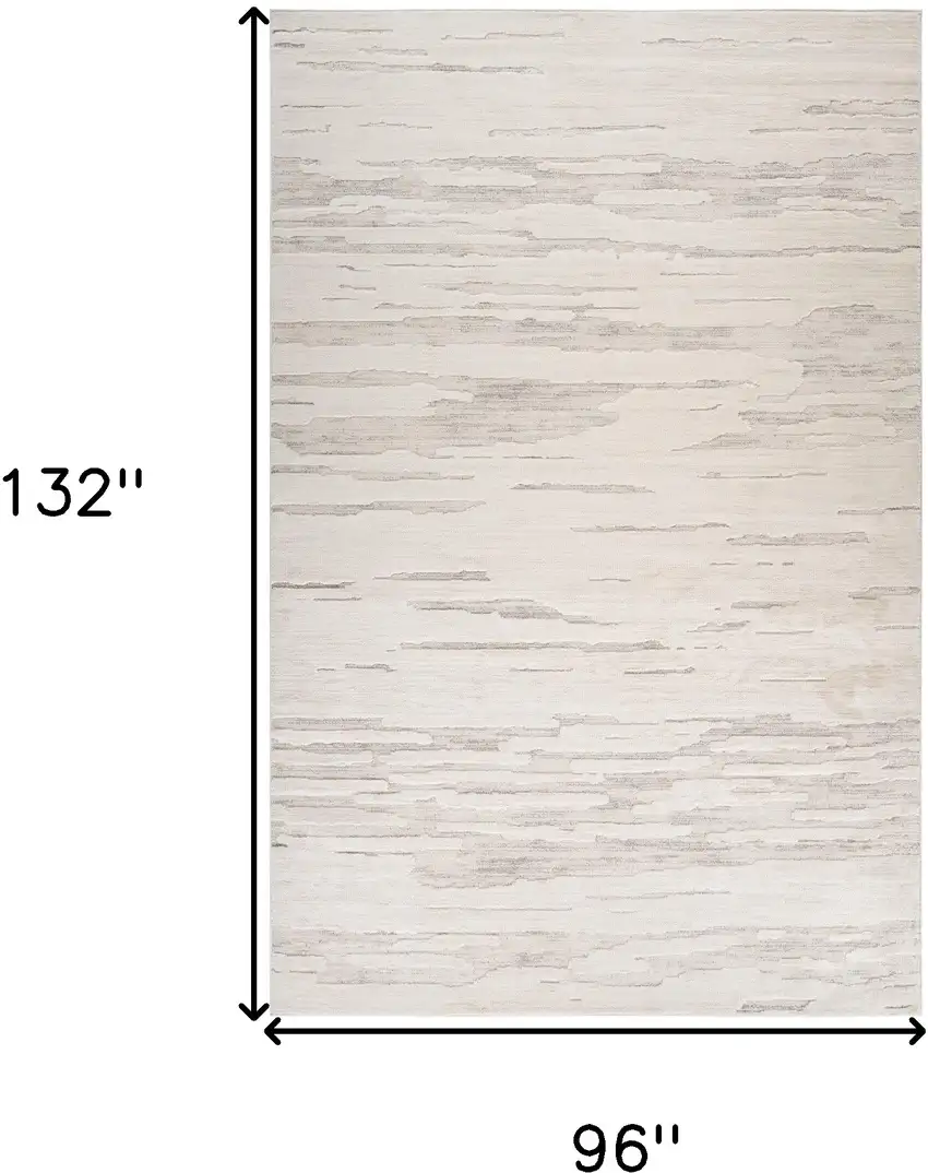 Cream and Beige Abstract Area Rug Photo 7