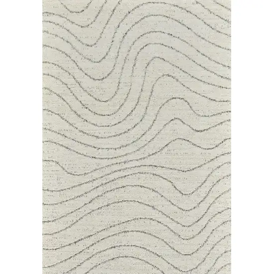 Cream and Beige Abstract Area Rug Photo 2