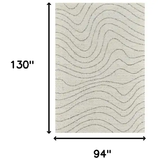 Cream and Beige Abstract Area Rug Photo 7