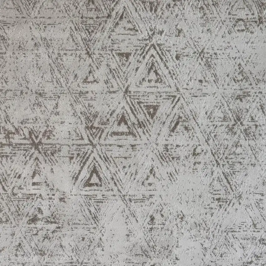 Cream and Beige Abstract Area Rug Photo 3