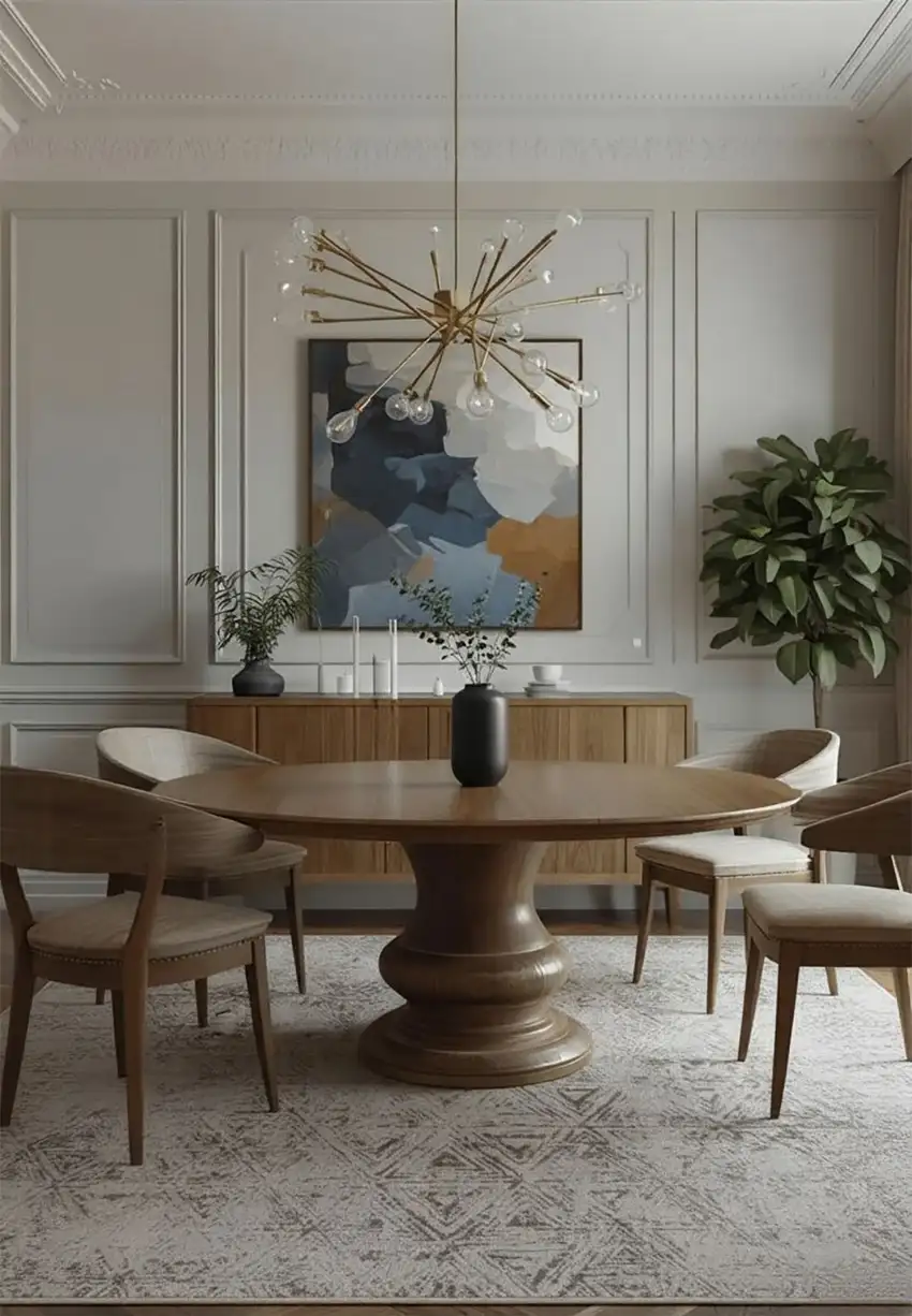 Cream and Beige Abstract Area Rug Photo 7