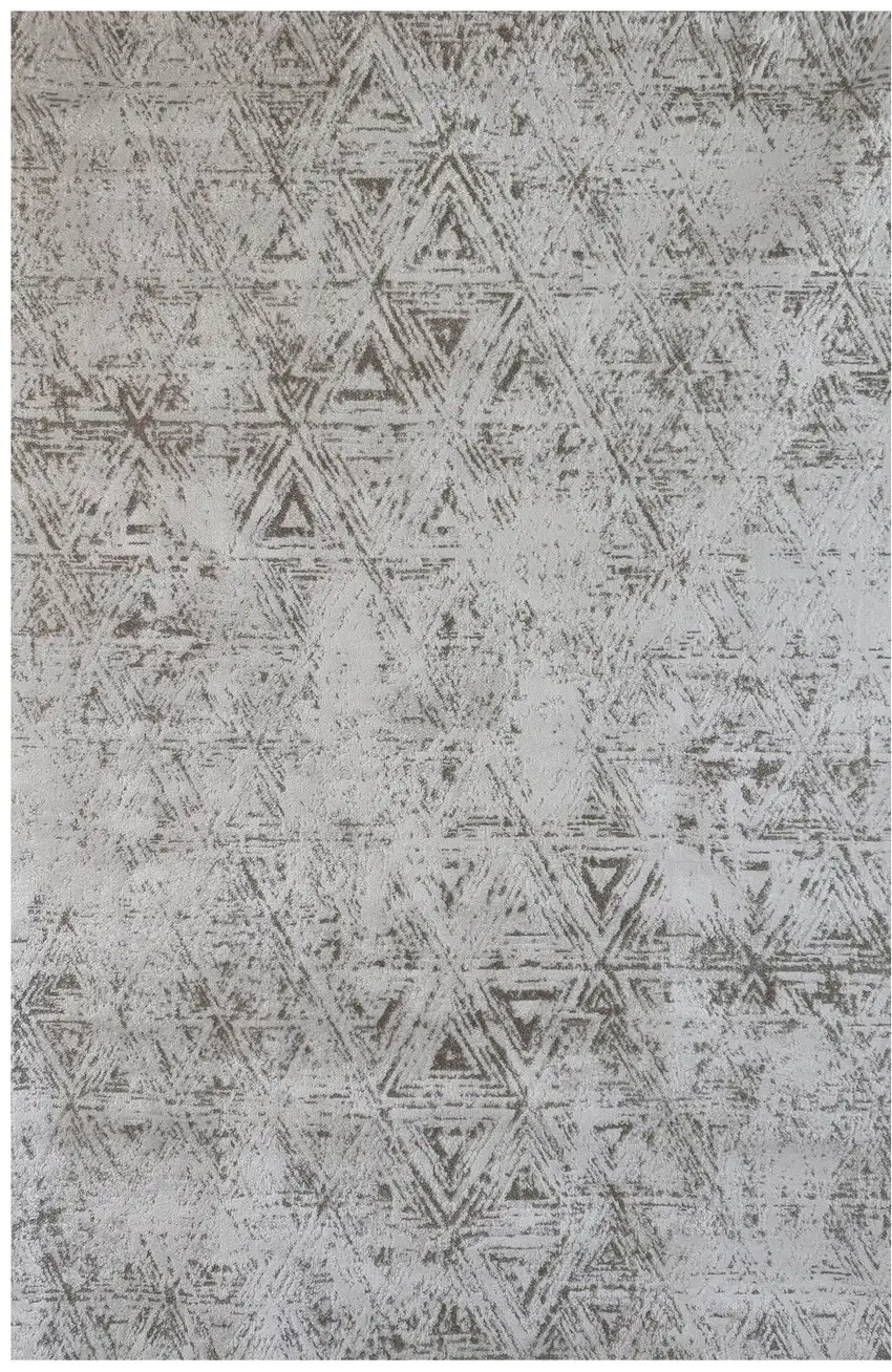 Cream and Beige Abstract Area Rug Photo 1