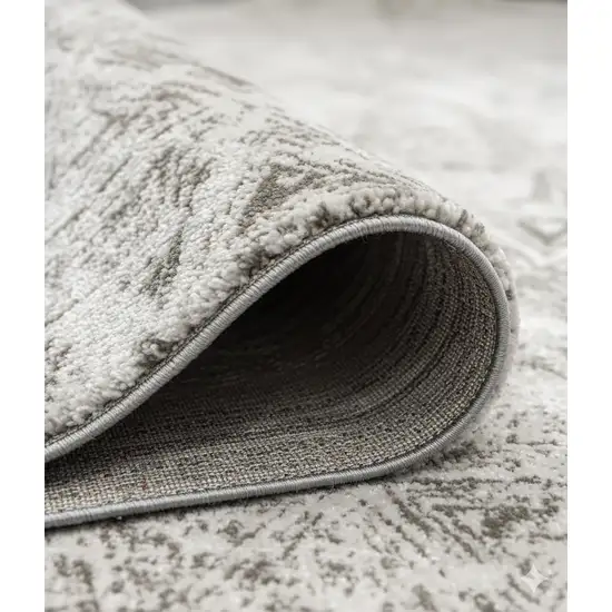 Cream and Beige Abstract Area Rug Photo 8