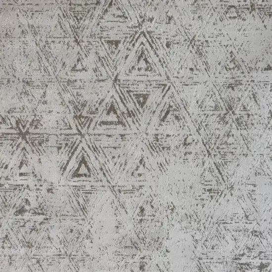 Cream and Beige Abstract Area Rug Photo 3