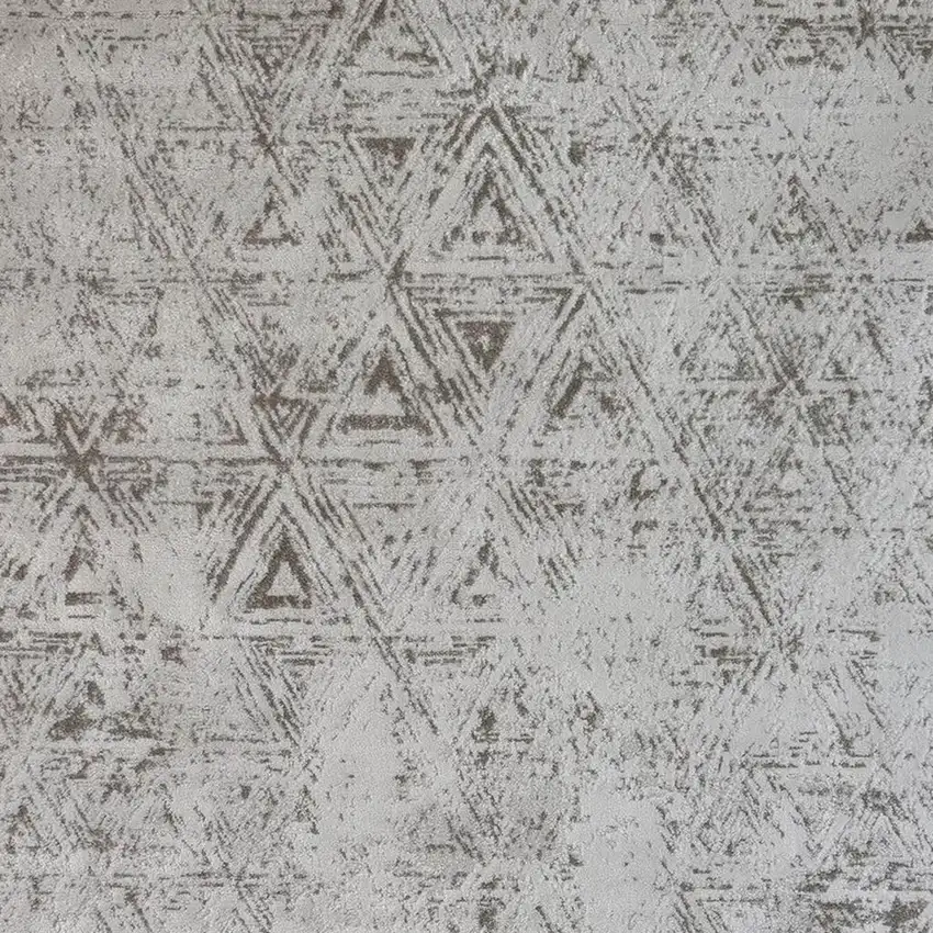 Cream and Beige Abstract Area Rug Photo 3