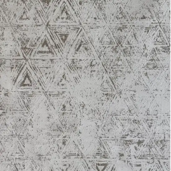 Cream and Beige Abstract Area Rug Photo 3