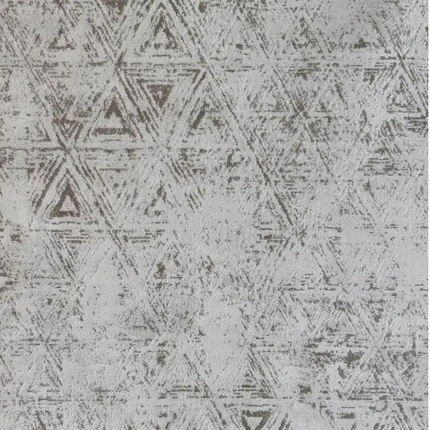 Cream and Beige Abstract Area Rug Photo 3