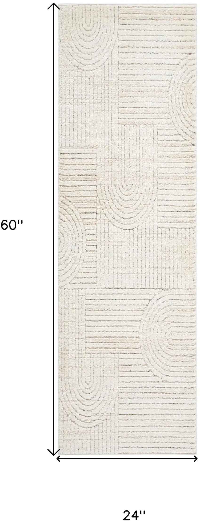 Cream and Beige Abstract Distressed Area Rug Photo 8