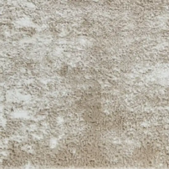 Cream and Beige Abstract Distressed Area Rug Photo 4