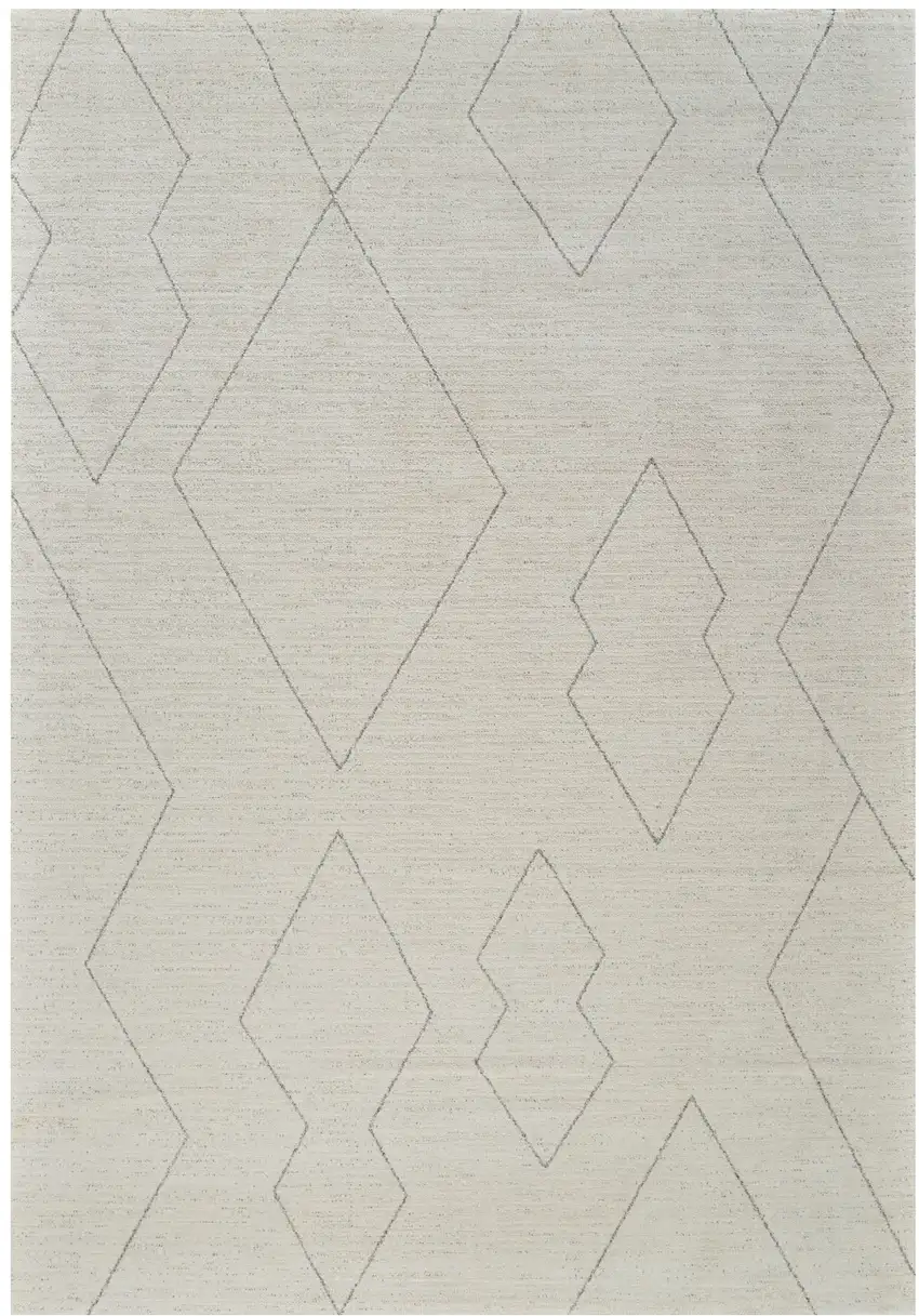 Cream and Beige Abstract Distressed Area Rug Photo 1