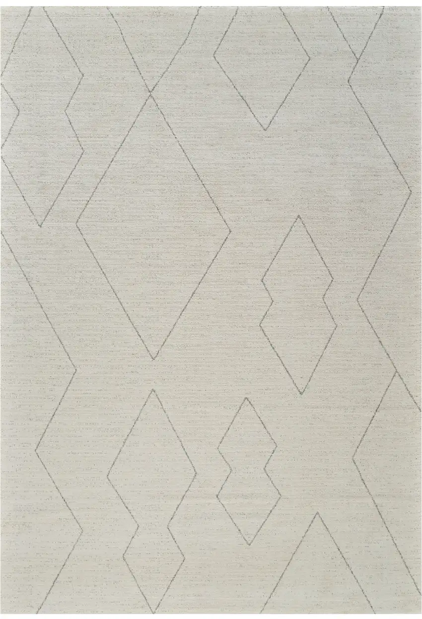 Cream and Beige Abstract Distressed Area Rug Photo 6